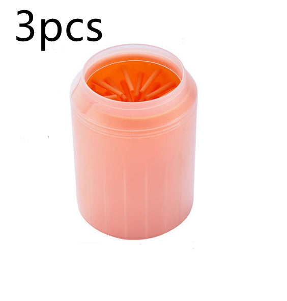 Portable Dog Paw Cleaner Cup with Soft Silicone Brush – Easy Foot Washing for Pets