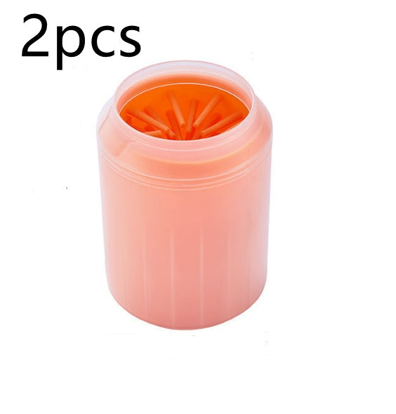Portable Dog Paw Cleaner Cup with Soft Silicone Brush – Easy Foot Washing for Pets