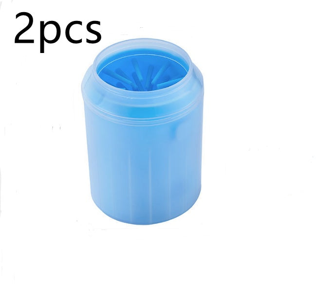 Portable Dog Paw Cleaner Cup with Soft Silicone Brush – Easy Foot Washing for Pets