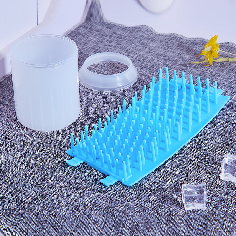 Portable Dog Paw Cleaner Cup with Soft Silicone Brush – Easy Foot Washing for Pets