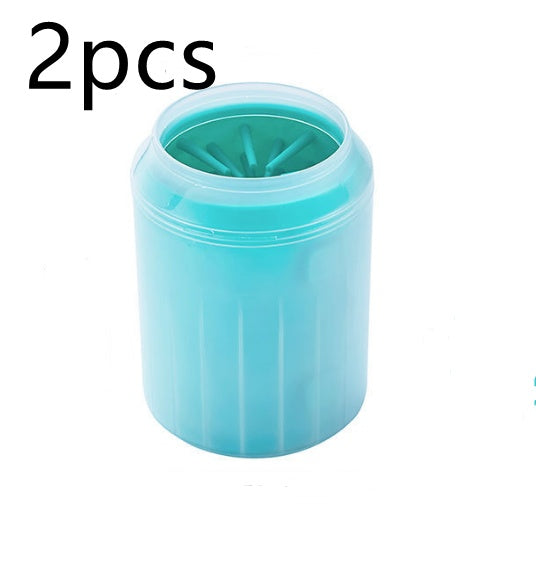 Portable Dog Paw Cleaner Cup with Soft Silicone Brush – Easy Foot Washing for Pets