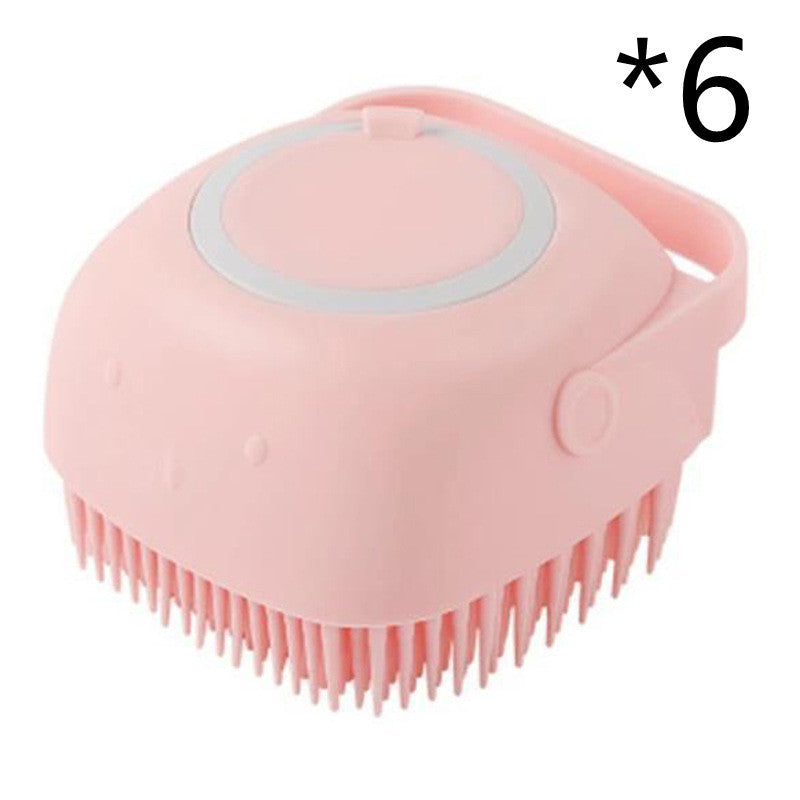 Silicone Dog Bath Brush with Shampoo Dispenser – Pet Grooming & Massage Glove for Dogs