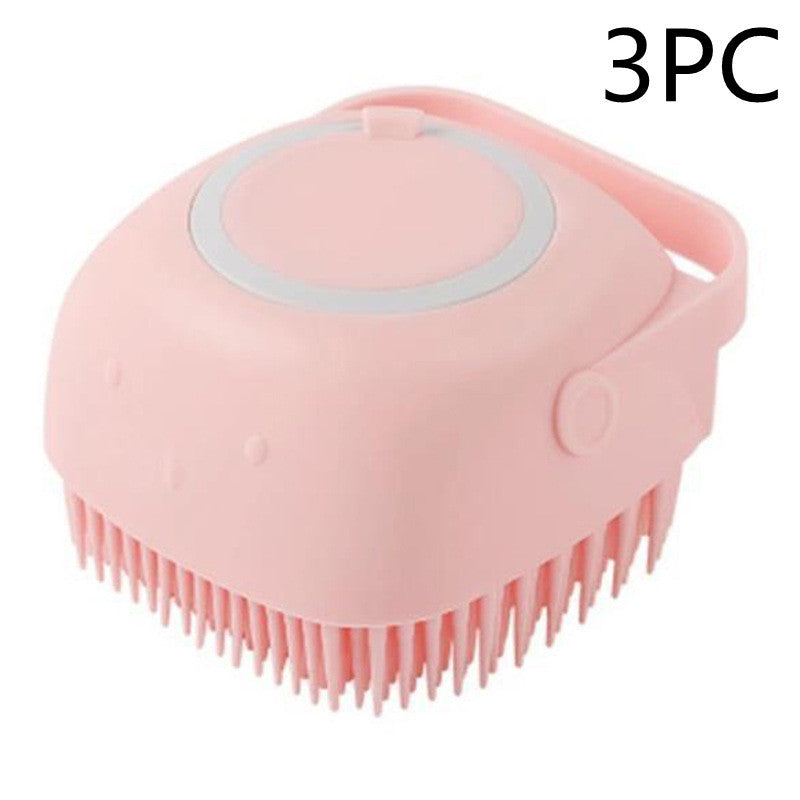 Silicone Dog Bath Brush with Shampoo Dispenser – Pet Grooming & Massage Glove for Dogs
