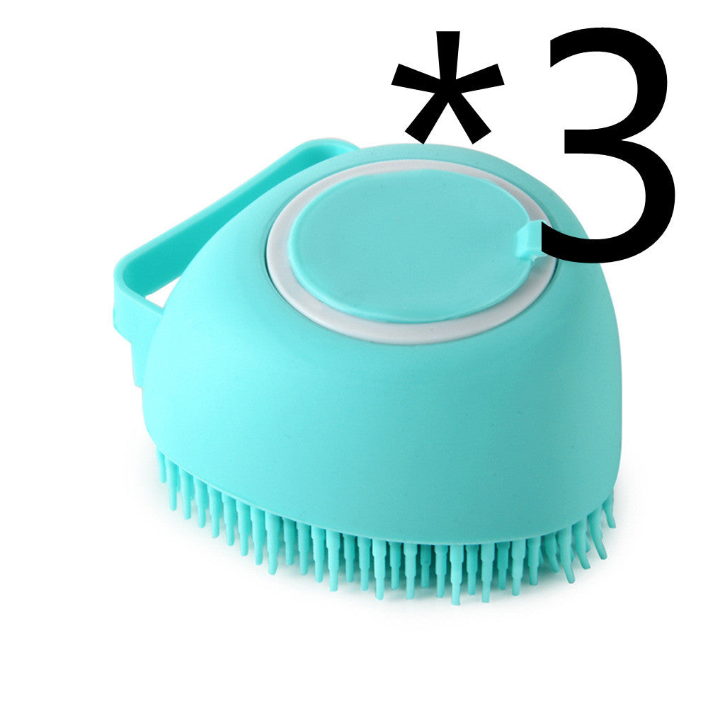 Silicone Dog Bath Brush with Shampoo Dispenser – Pet Grooming & Massage Glove for Dogs