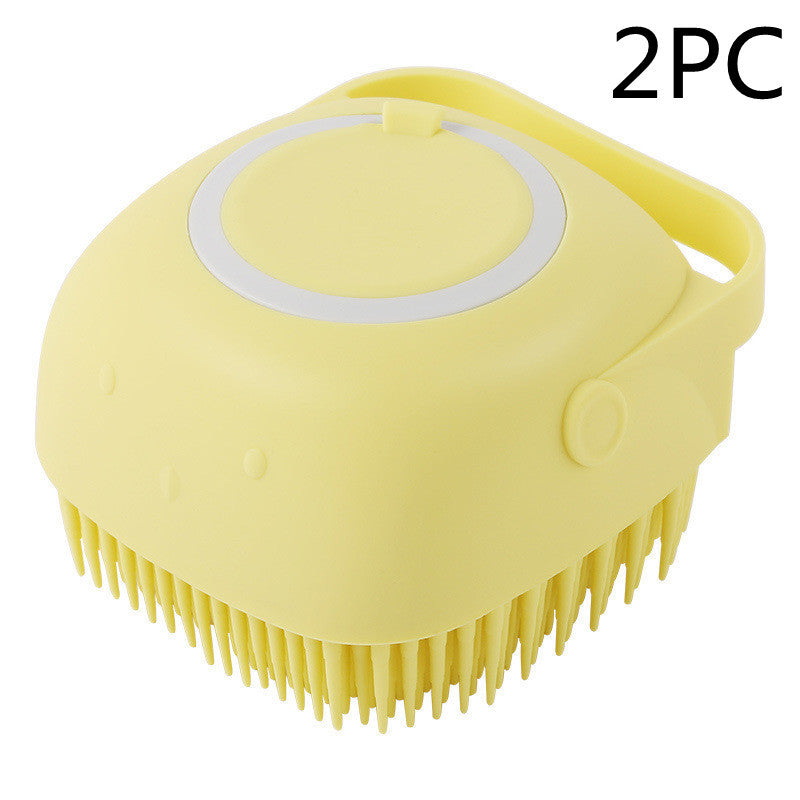 Silicone Dog Bath Brush with Shampoo Dispenser – Pet Grooming & Massage Glove for Dogs