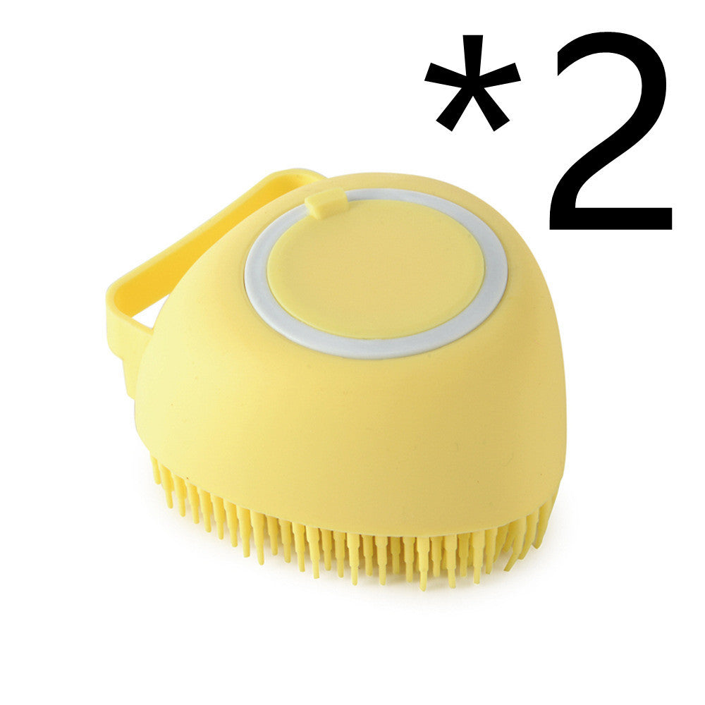 Silicone Dog Bath Brush with Shampoo Dispenser – Pet Grooming & Massage Glove for Dogs