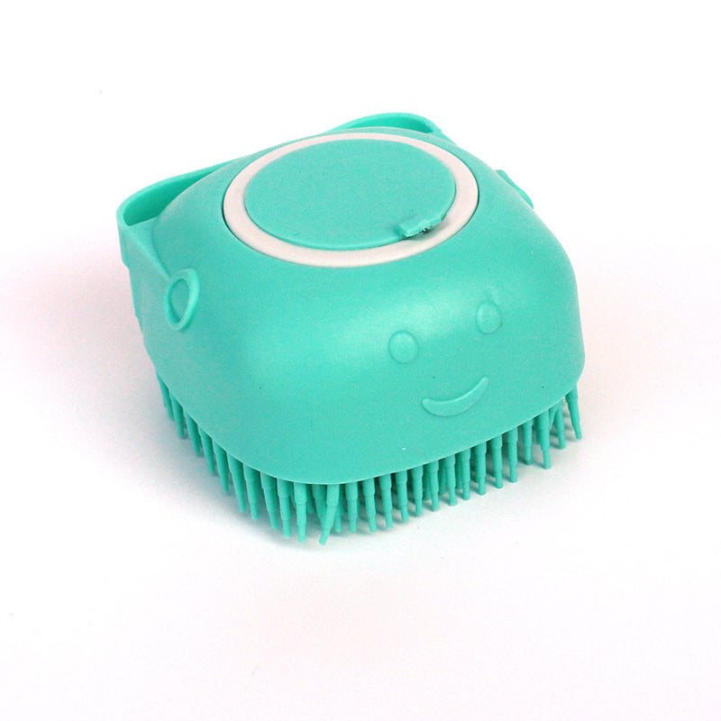 Silicone Dog Bath Brush with Shampoo Dispenser – Pet Grooming & Massage Glove for Dogs