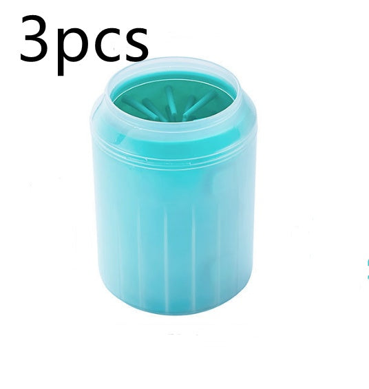 Portable Dog Paw Cleaner Cup with Soft Silicone Brush – Easy Foot Washing for Pets