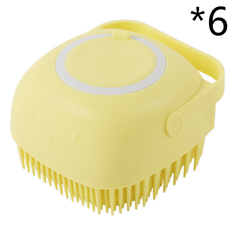 Silicone Dog Bath Brush with Shampoo Dispenser – Pet Grooming & Massage Glove for Dogs