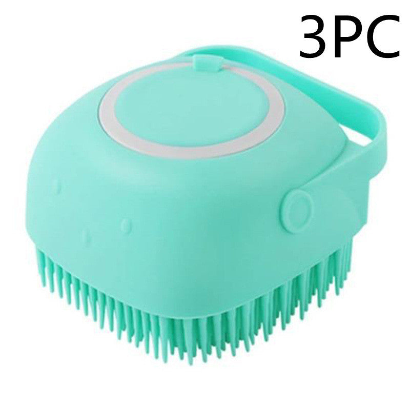Silicone Dog Bath Brush with Shampoo Dispenser – Pet Grooming & Massage Glove for Dogs