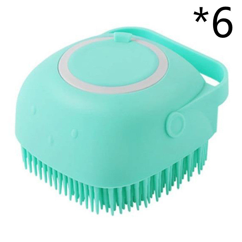 Silicone Dog Bath Brush with Shampoo Dispenser – Pet Grooming & Massage Glove for Dogs