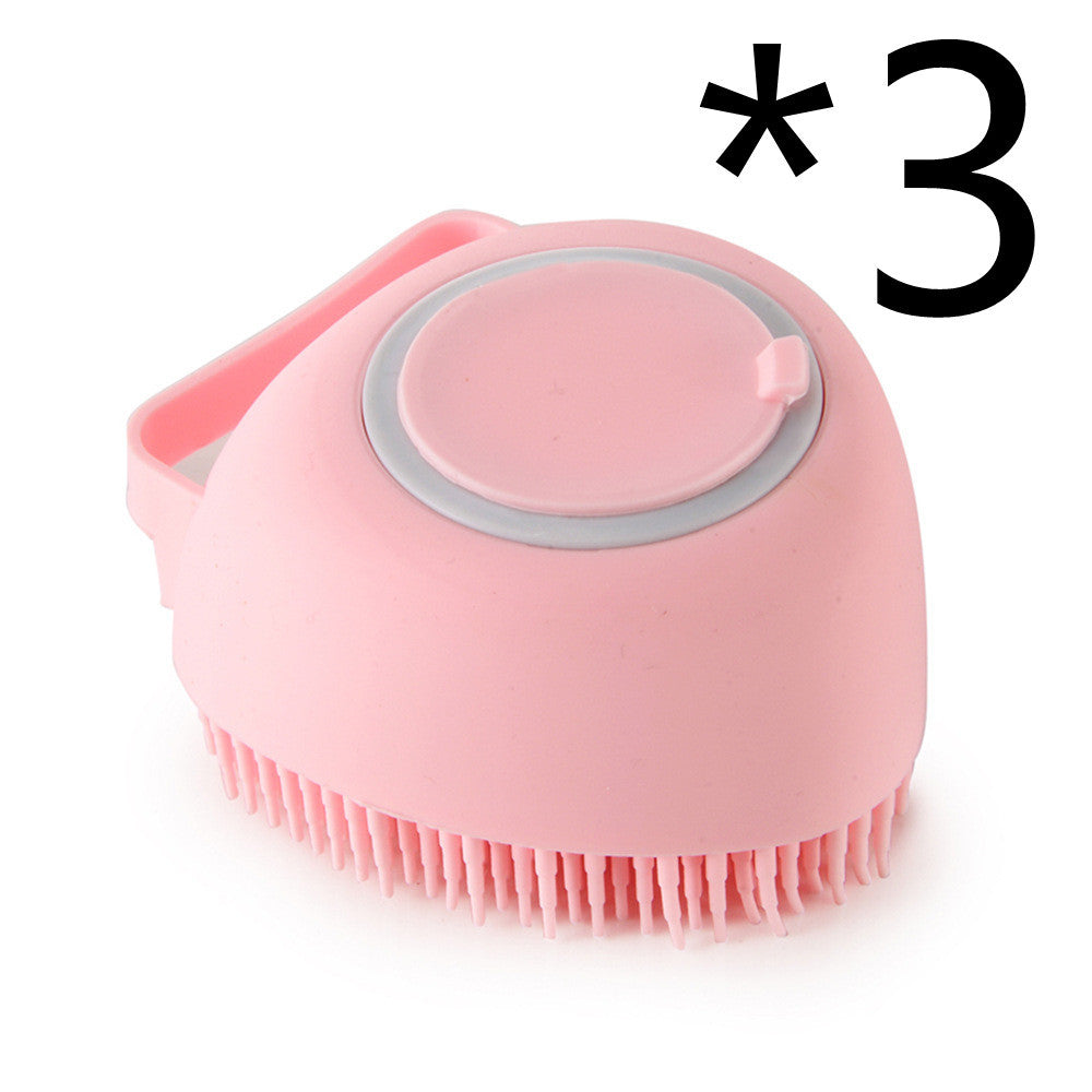 Silicone Dog Bath Brush with Shampoo Dispenser – Pet Grooming & Massage Glove for Dogs