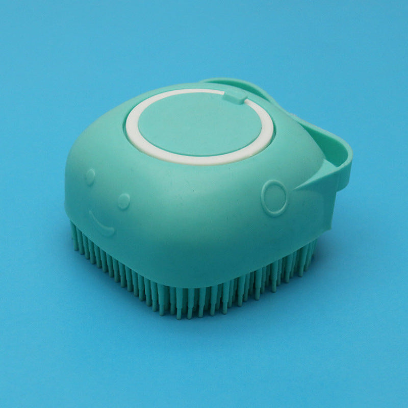 Silicone Dog Bath Brush with Shampoo Dispenser – Pet Grooming & Massage Glove for Dogs